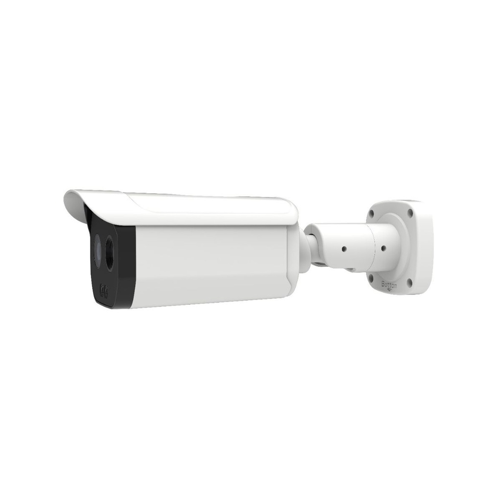Telecamera Termica Bispectrum Bullet 5MP - ottica fissa 4 -Termica: ottica 3.2 - Risoluzione 256X192 - Funzioni AI Lite Rilevamento Incendi e Temperatura