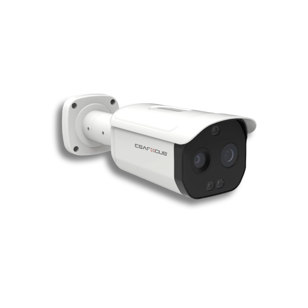 Telecamera Termica Bispectrum Bullet 5MP - ottica fissa 4mm -Termica: ottica 3.2mm - Risoluzione 256X192 - AI LITE - Rilevamento Incendi e Temperatura